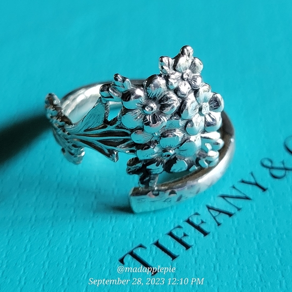 1885 Tiffany & Co. Forget Me Not Spoon Ring in Sterling(Spoon by T&Co.) #4 - Picture 5 of 17